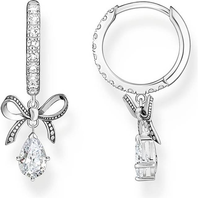 Thomas Sabo CR749-643-14 Silberne Creolen mit Schleifen-Anhänger Damen