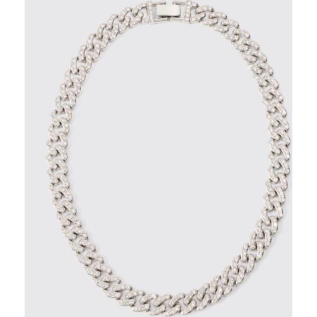 Iced Chunky Chain Necklace - Grey - One Size