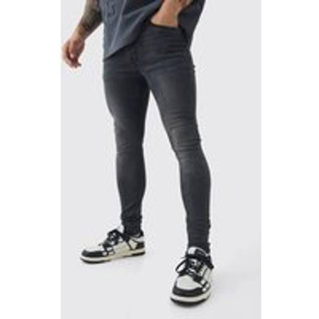 Mens Super Skinny Stretch Jean In Charcoal