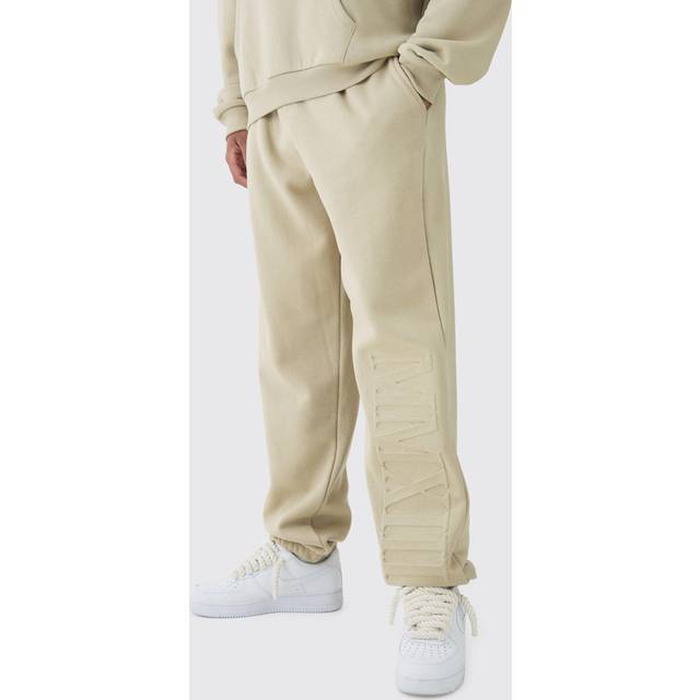 Tall Oversized MMXIII Embossed Joggers - Beige - S