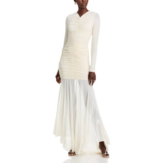 Fawn Ruched Column Gown - OFF WHITE - Medium