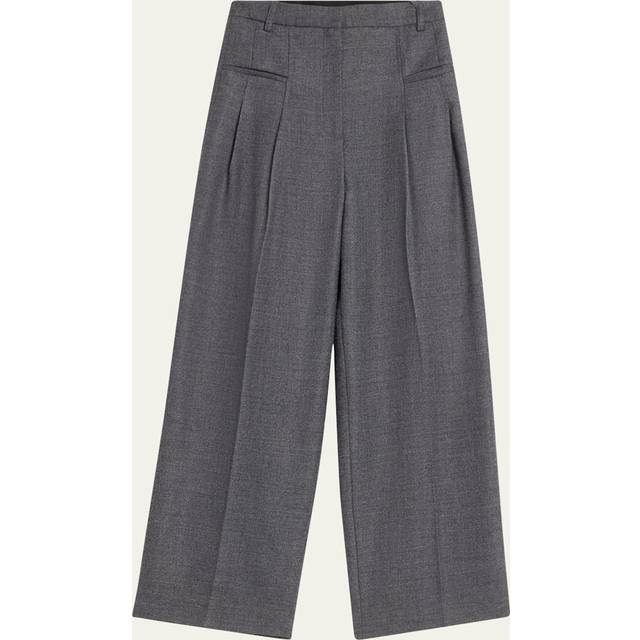 Wool-Blend Carrot Pants - GREY MELANGE - 2
