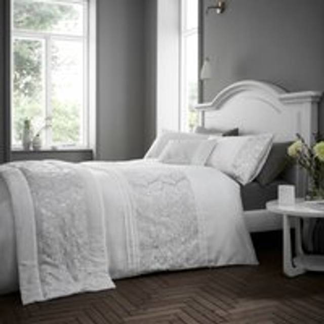 (Double, White) Portfolio Home Rouen Embellished Sequins Geometric Single Soft  Bedding Duvet Covet Set