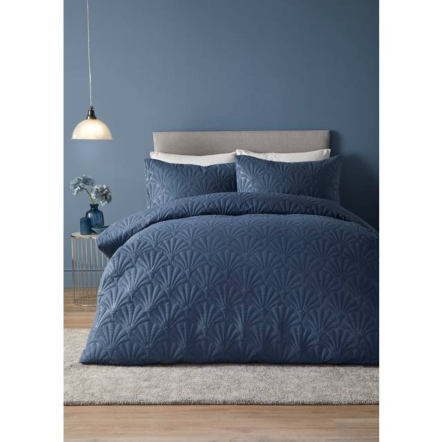 Serene Cavali Super Soft Duvet Cover Bedding Set Dark Blue or Denim Blue
