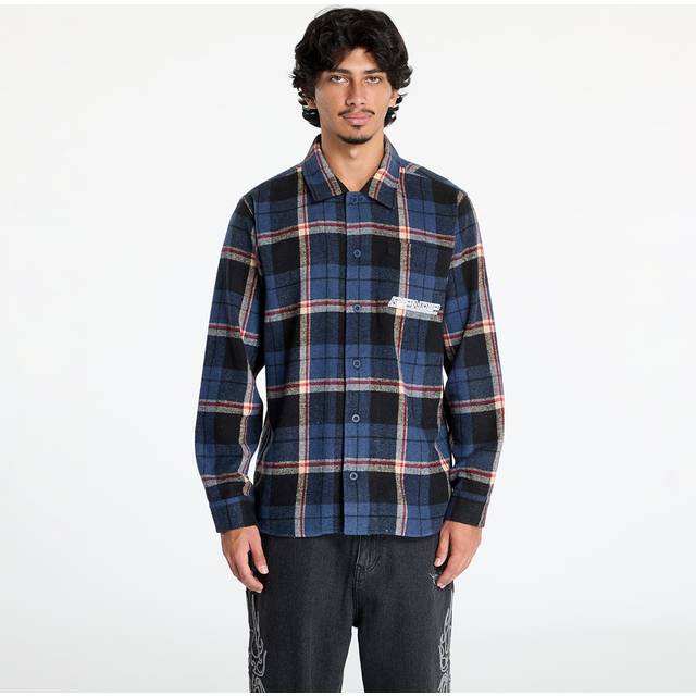 Shirt RIPNDIP Robo Button Up Flannel Shirt Navy M (M)
