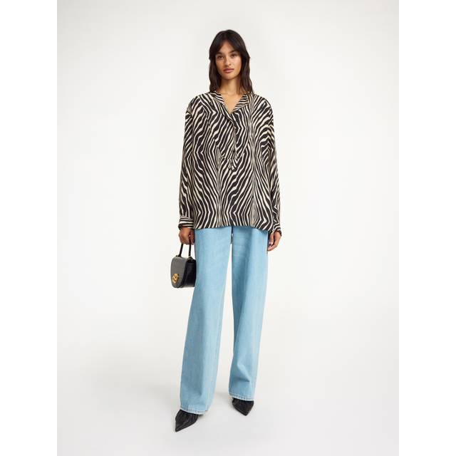Fayette silk-blend shirt - Zebra (34)