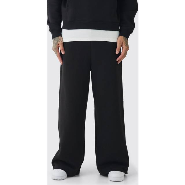 Tall Basic Extreme Wide Leg Joggers - Black - L