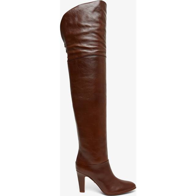 Chloé - Eve Leather Over-the-knee Boots - Burgundy - IT 37.5