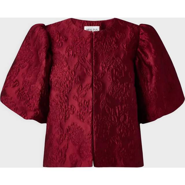 By Malina, Blusar & Skjortor , Dam, M, Polyester, Cleo Puff Sleeve Blouse - red (M)