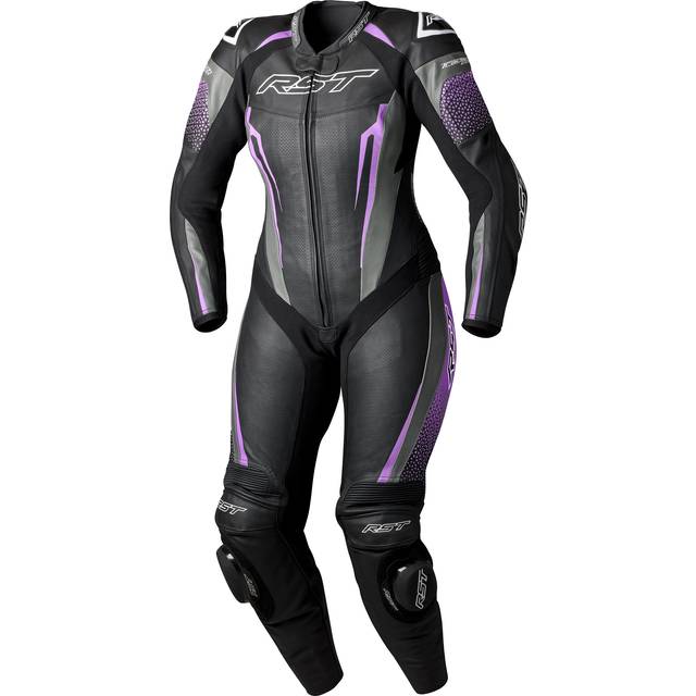 RST TracTech Evo 5, leather suit 1pcs. perforated women , color: Black/Grey/Violet , size: XL