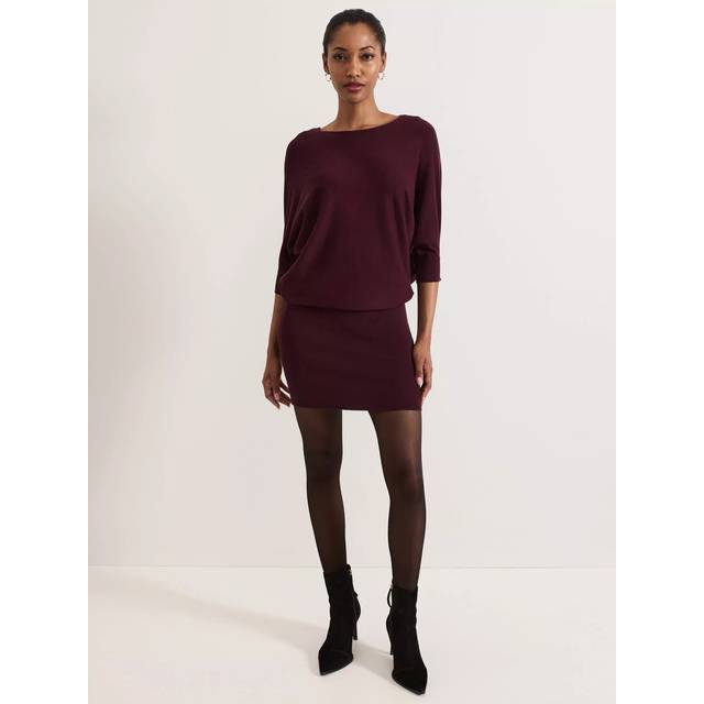 Phase Eight Women's Becca Batwing Knitted Dress - Burgundy - 6