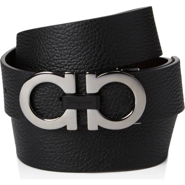 Ferragamo "Gancini" Reversible Belt - Black   - 115