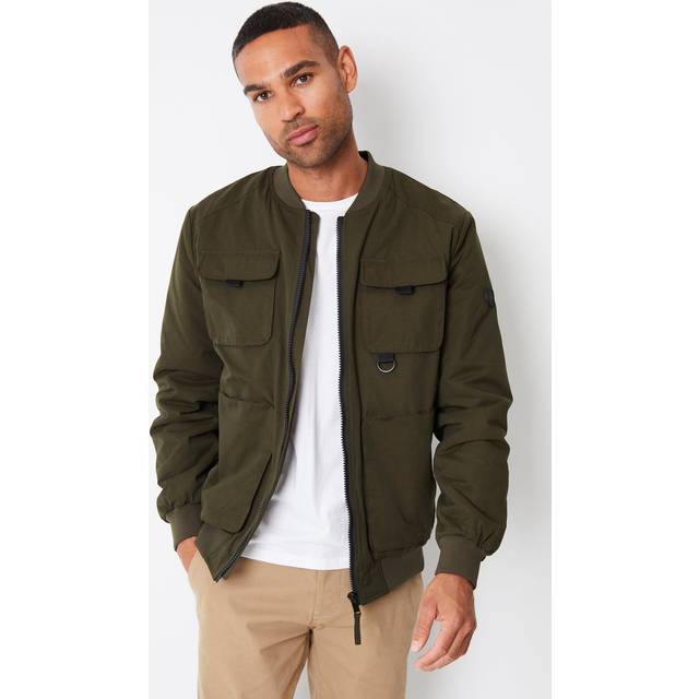 Showerproof Utility Bomber Jacket - Khaki - Extra Large - Threadbare