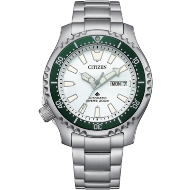 Citizen promaster white dial automatic diver's 200m men's watch ny0168-64a