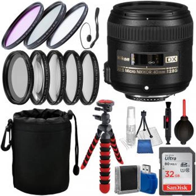 Nikon AF-S DX Micro NIKKOR 40mm f/2.8G Lens - 2200 and Accessory Bundle