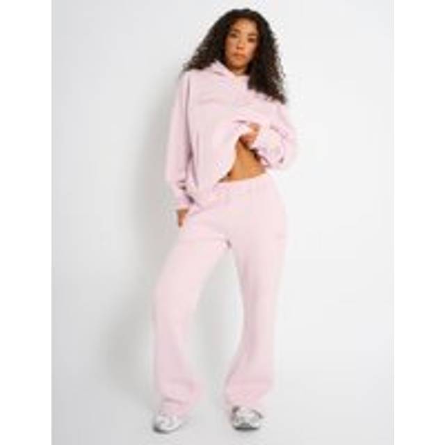 Kaiia Studio Script Logo Wide Leg Joggers Pink Chai - pink