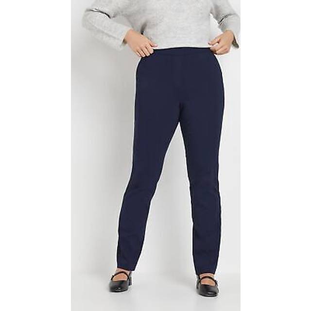 M&Co Navy Blue Straight Leg Bengaline Formal Trousers Regular > 12 M&Co Womens - Regular 12
