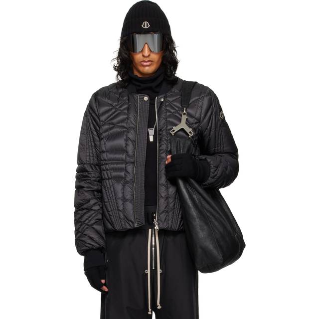 Rick Owens Moncler + Rick Owens Black Megapenta Flight Bomber Jacket - 999 Black - 1