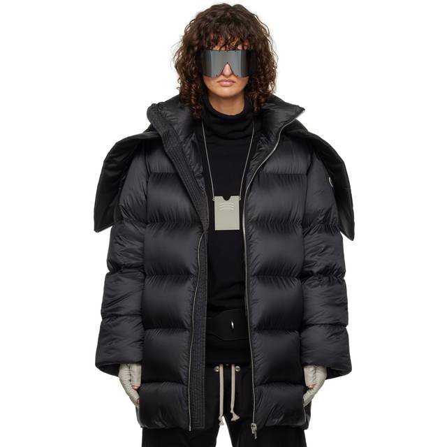 Rick Owens Moncler + Rick Owens Black Hooded Cyclopic Jacket - 999 Black - 2