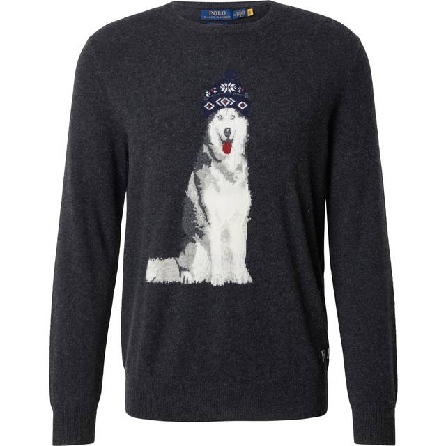Polo Ralph Lauren Holiday Dog Cashmere Knit Jumper - M - Grey
