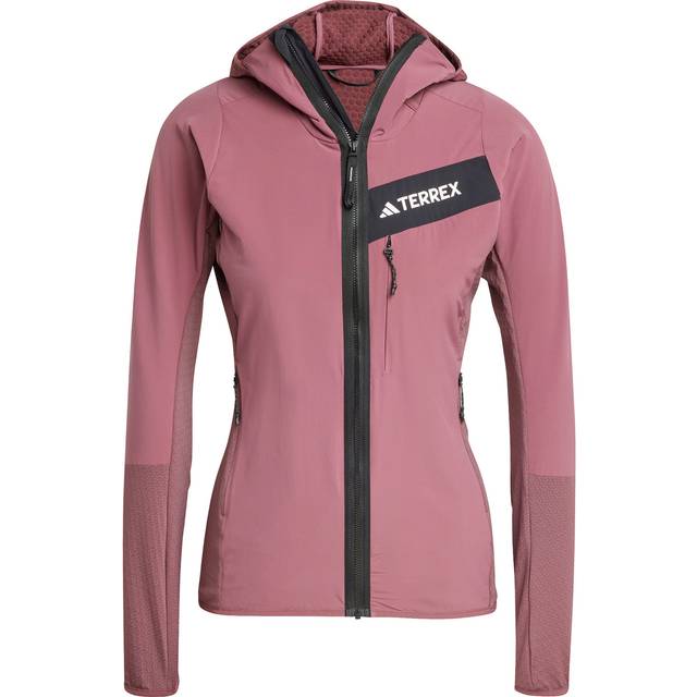 Terrex Techrock Hooded Wind Fleece Jacket - Burgundy - XS