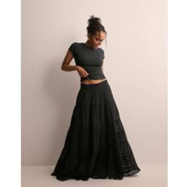Neo Noir, Kjol, Dam, L, Bomull, Svart Spetskjol Felicia S Voile - black (L)