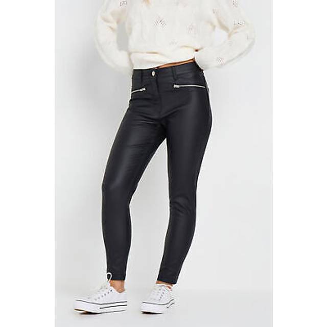 M&Co Petite Black Coated Skinny Jeans 16 M&Co Petites