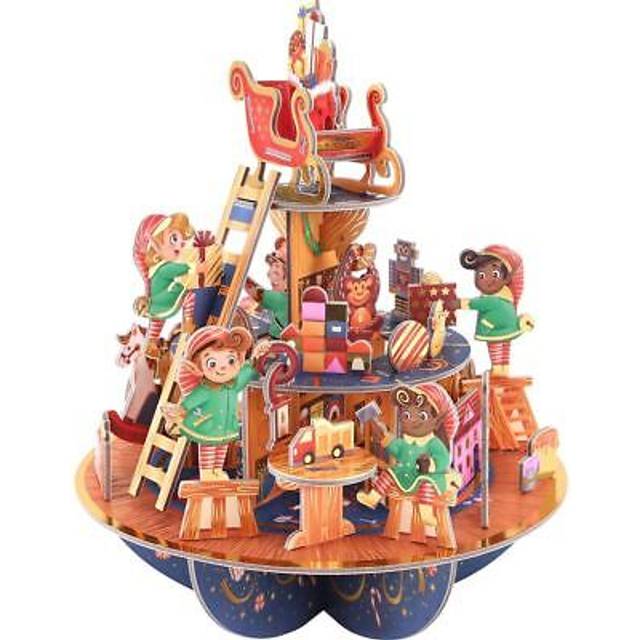 3D Christmas Advent Calendar - Elf Workshop | Pop-up Advent Calendar Freestanding Advent Calendar | Pirouette Countdown Calendar