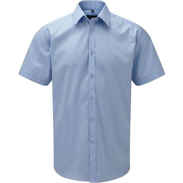 Russell collection mens herringbone short-sleeved shirt rw9945