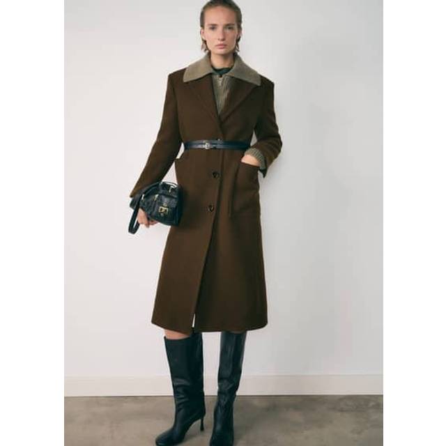 MANGO Coat. - Atenea Dam Kappor Stl. M Från Magasin - Beige - Khaki (M)