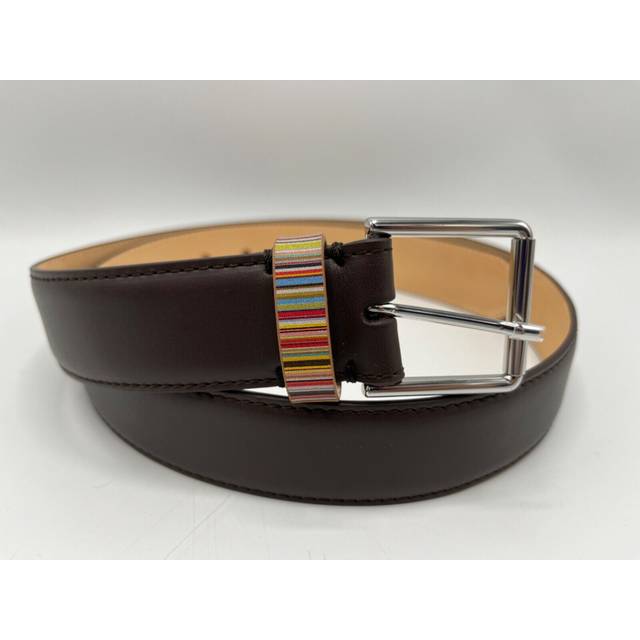 Paul Smith Men's Leather Keeper Belt - Brown - Size: 36 waist