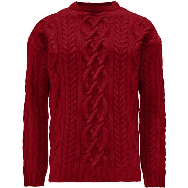 JW Anderson - cable-knit crew-neck jumper - men - Merino - M - Red