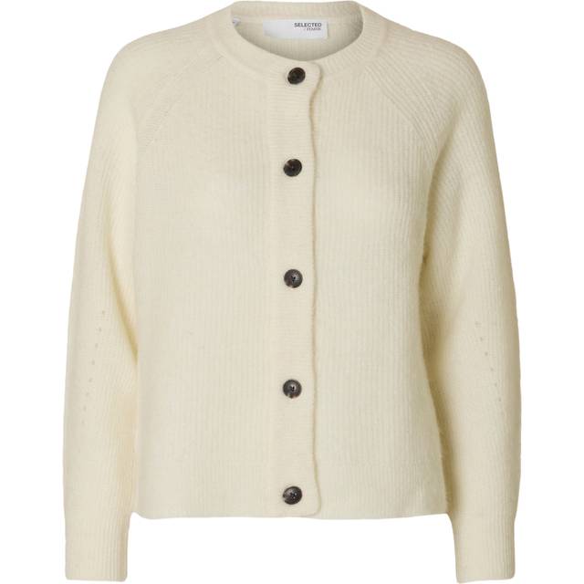 Selected Femme Slflulu LS Knit Short Cardigan - Hvid