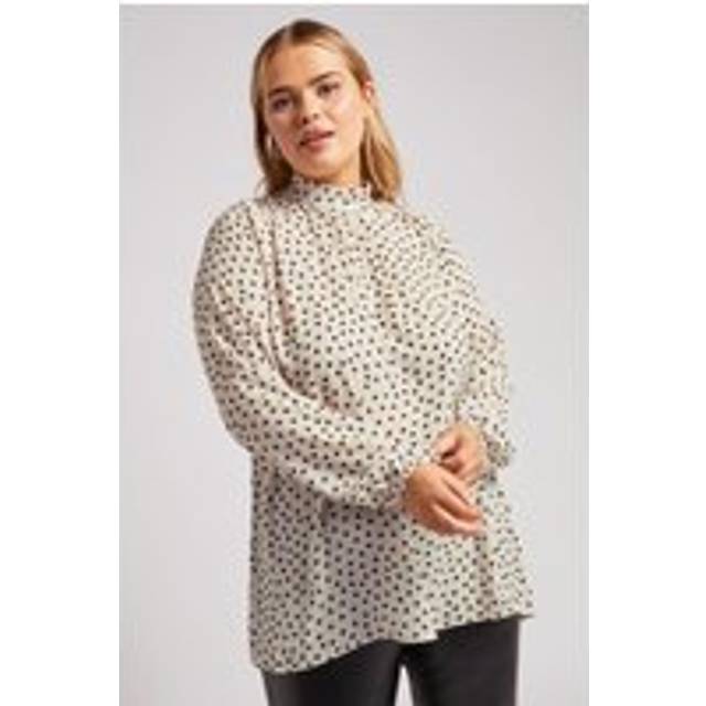 Yours London Curve Cream & Black Polka Dot Blouse, Women's Curve & Plus Size, Yours London - 16