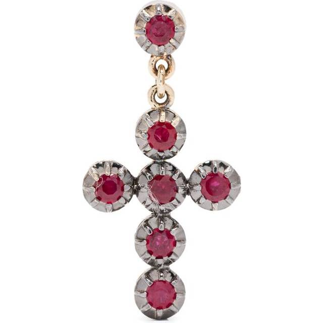 Jacquie Aiche - 14kt yellow gold ruby earrings - women - 14kt Yellow Gold/Black Rhodium/Ruby - One Size