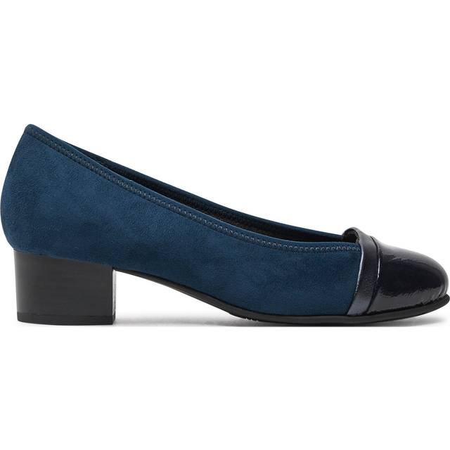 Jana Wide Fit Suede Look Heels - Navy