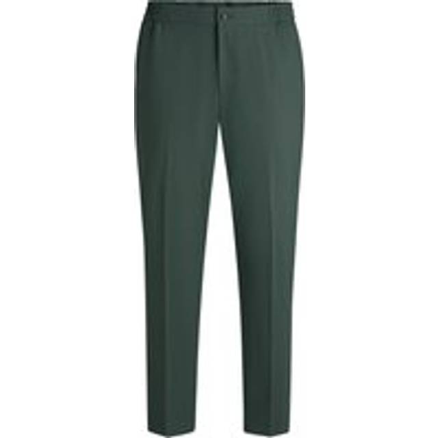 Slim-fit trousers in wool-blend poplin - Light Green
