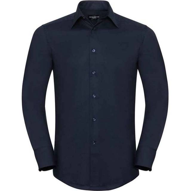 Russell Athletic Collection Mens Oxford Tailored Long-Sleeved Formal Shirt (Bright Navy) - Navy/Blue - Size 18 inch