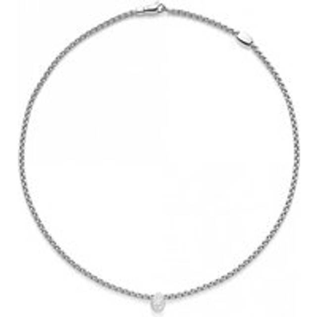 Fope Eka Tiny 18ct White Gold 0.27ct Diamond Pear Necklace