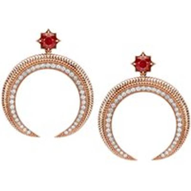 Faberge Colours of Love Hilal 18ct Rose Gold Ruby Diamond Earrings - Rose Gold