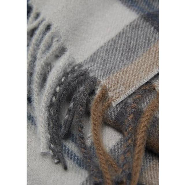 Check fringed scarf grey - Man - One size - MANGO MAN - Grey - U