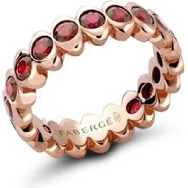 Faberge Colours of Love Cosmic Curve 18ct Rose Gold Ruby Eternity Ring - 58