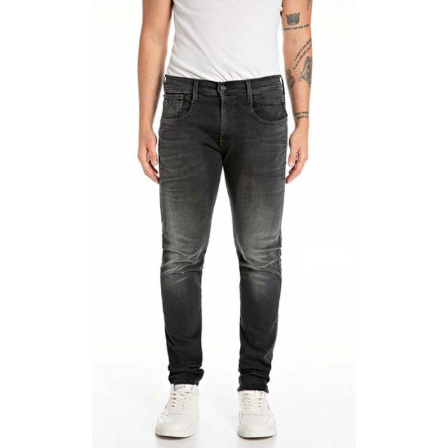 REPLAY Anbass Trousers Slim Hyperflex Dust |Svart |32 x 34