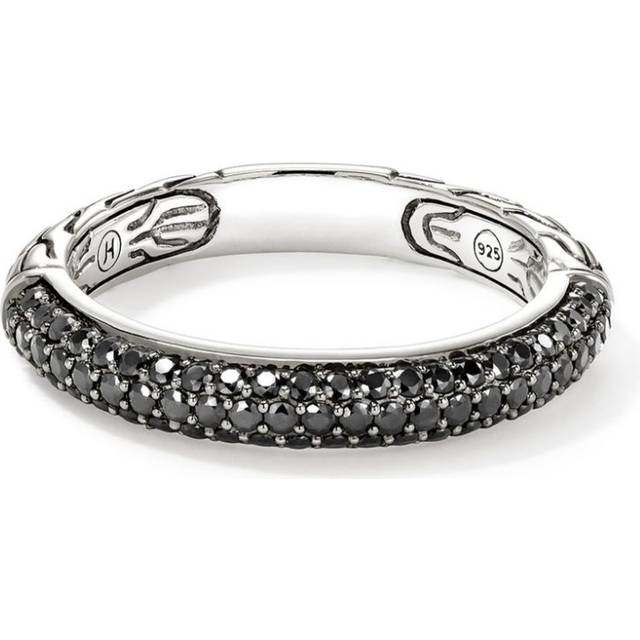 John Hardy - sterling silver JH Essential sapphire band ring - women - Black Sapphire/Sterling Silver - 9