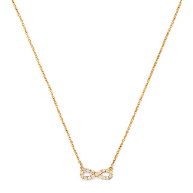 Jennifer Meyer Yellow Gold and Diamond Infinity Necklace - One size