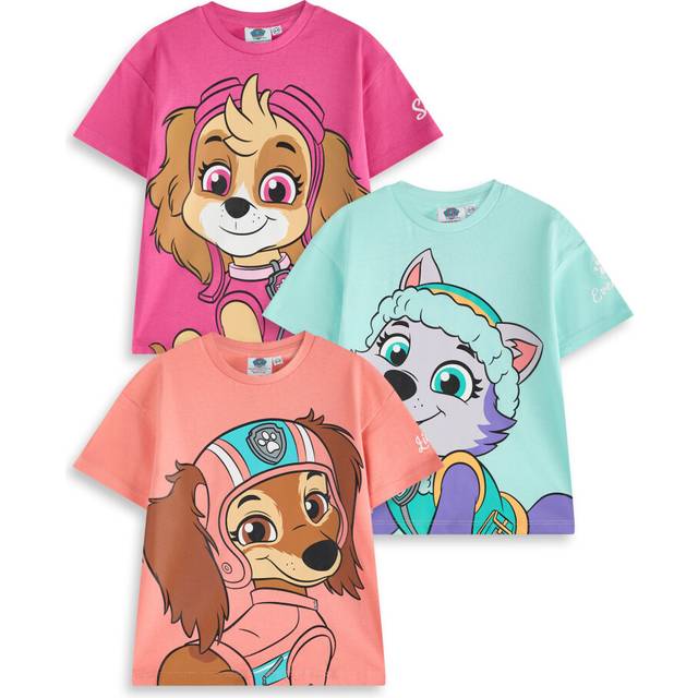 Paw Patrol Multi-Pack of 3 Short-Sleeved T-Shirts (Girls Multicoloured)