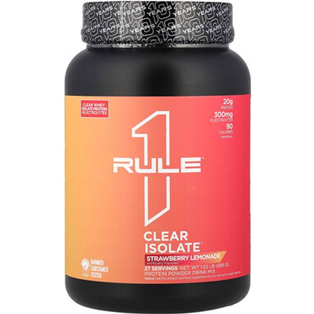 Rule One Proteins Clear Isolate Strawberry Lemonade 27 Servings