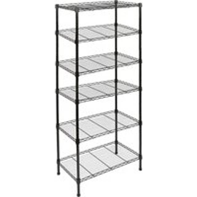 Adjustable Wire Shelving Unit - Black - 6 Shelves / 1