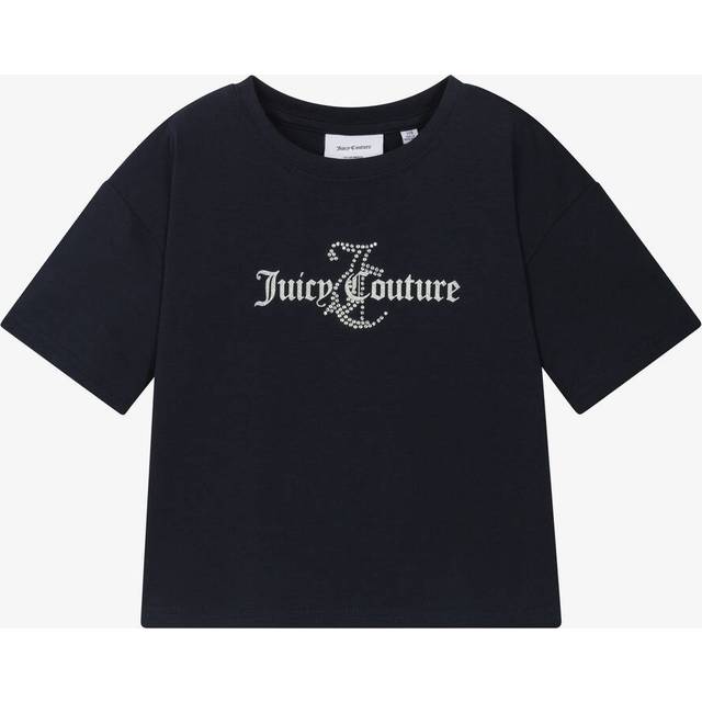 Juicy Couture Girls Navy Blue Cotton Boxy Fit T-Shirt - 9-10 year