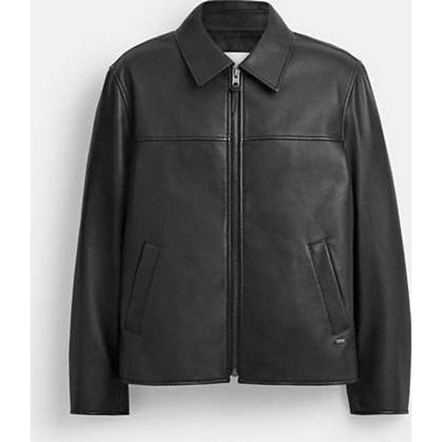 Coach Mens Leather Jacket - Black - Size X-Large